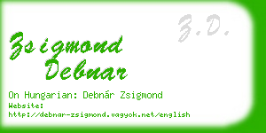 zsigmond debnar business card