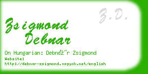 zsigmond debnar business card
